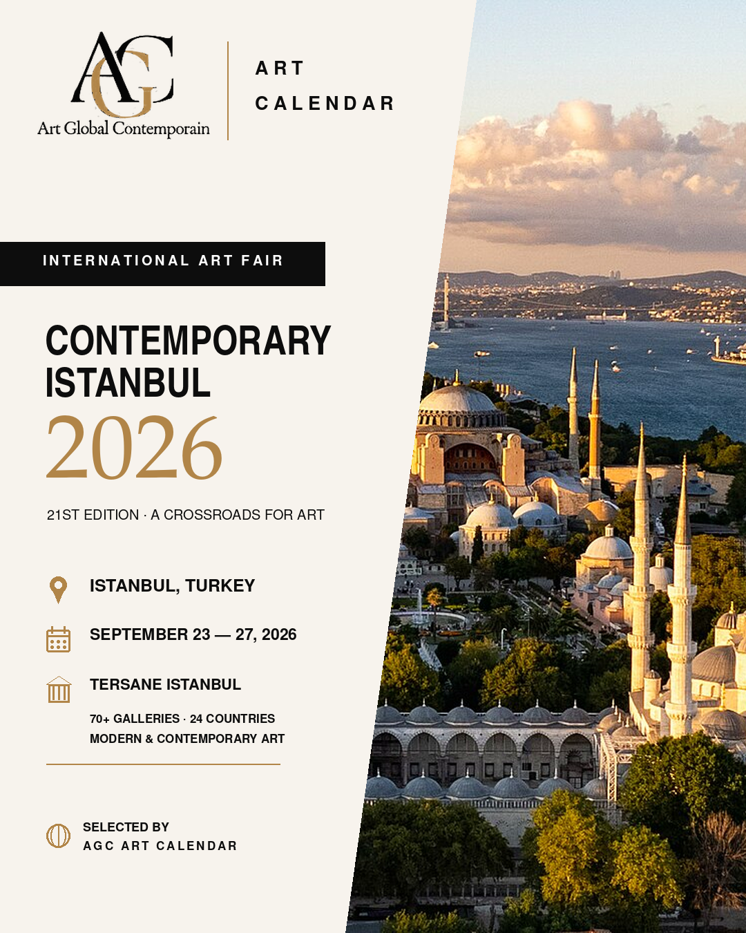 Contemporary Istanbul 2026 — AGC Art Calendar September 2026